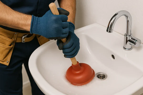 a male technician tightening a ball valve from Quality Plumbing Leander in Leander, TX - Faucet Installation a male technician tightening a ball valve from Quality Plumbing Leander in Leander, TX - Faucet Installation