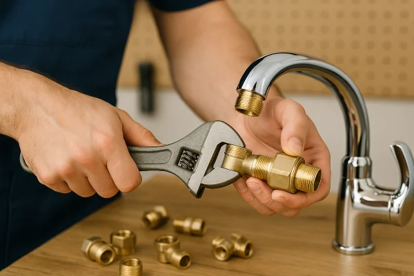 a male plumber installing a toilet from Quality Plumbing Leander in Leander, TX Plumber near me