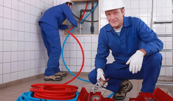 male plumber fixing a bathroom faucet from Quality Plumbing Leander in Leander, TX - Water Heater Repair
