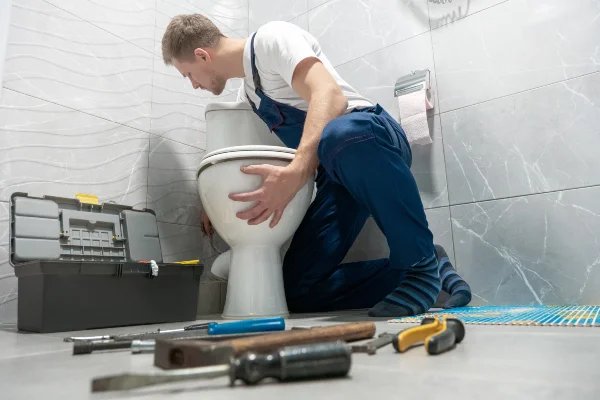 a male plumber uncloging a sink from Quality Plumbing Leander in Leander, TX - Water Heater Repair